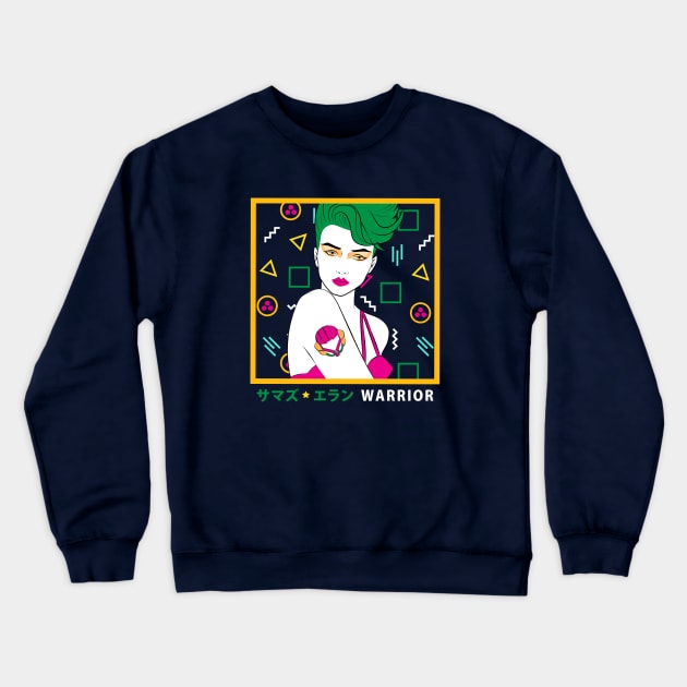 Female Space Warrior Crewneck Sweatshirt by machmigo